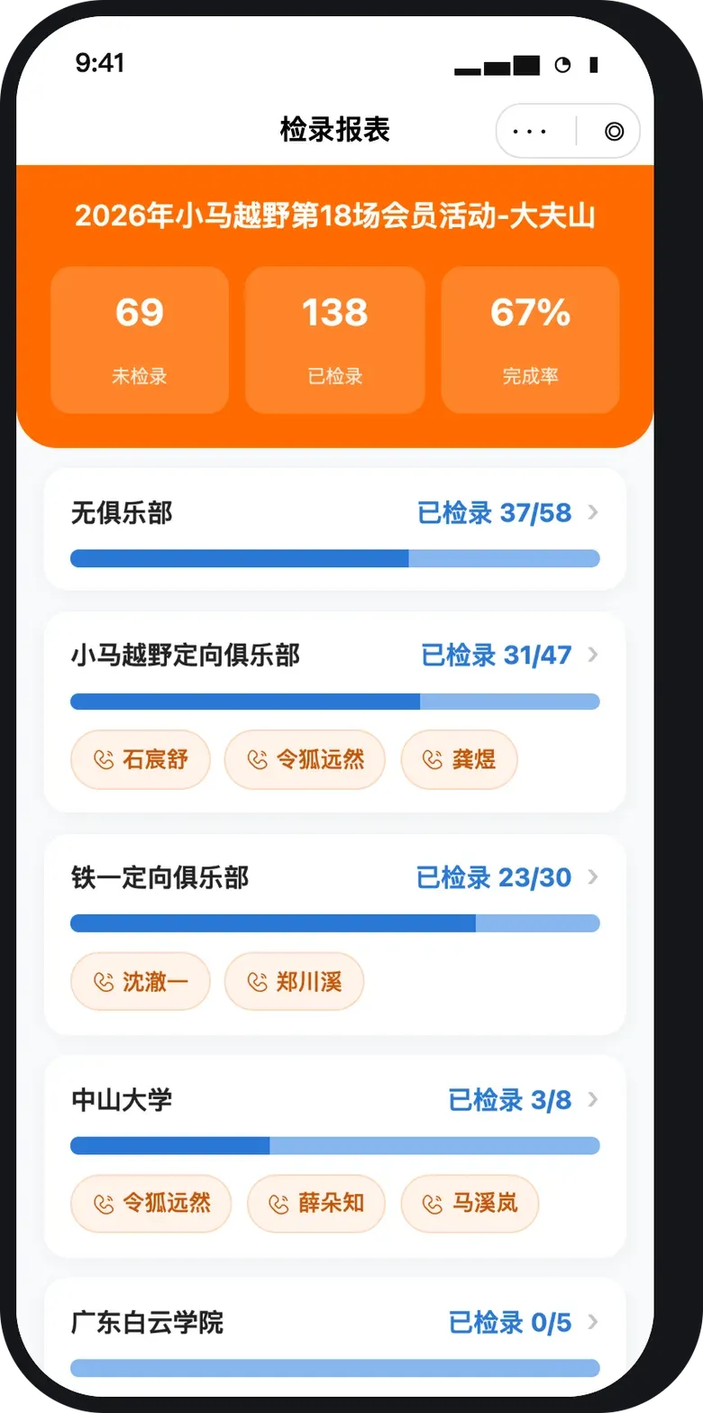 检录报表